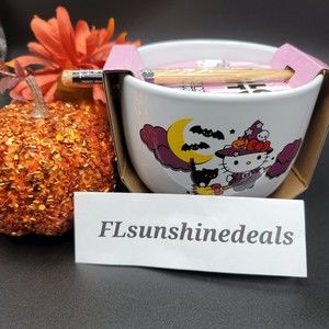 Hello Kitty Halloween Ramen Bowl Witch Costume Anime Kawaii Dinnerware